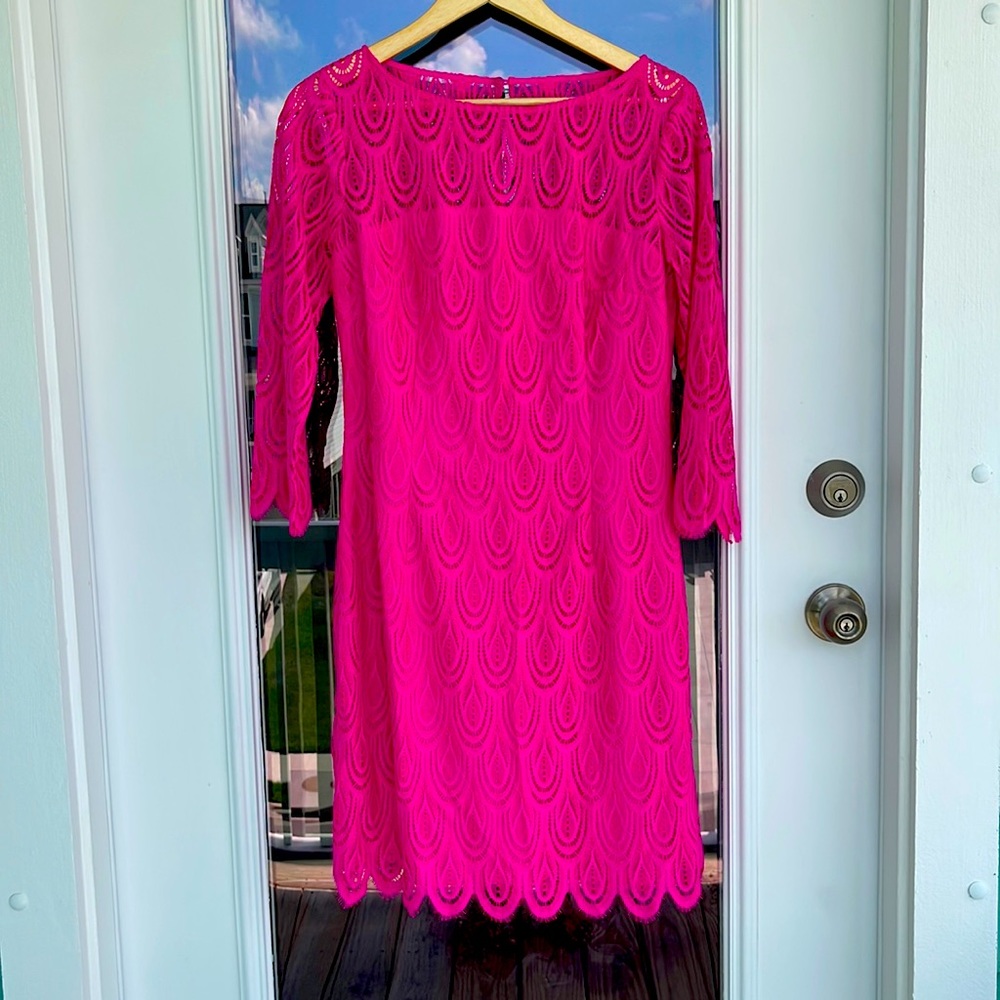 NWT Lilly Pulitzer Hera DressTwo Toned Feather Lace Size 8